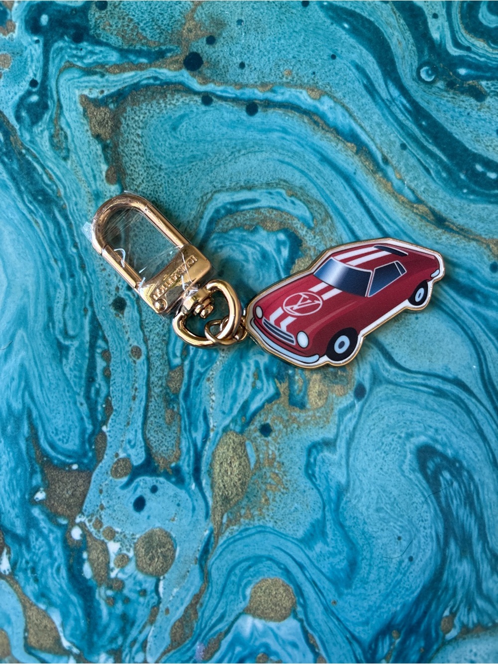 Louis Vuitton Red Sports Car Keychain with Gold Hardware - Purse Charm